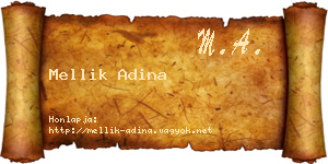 Mellik Adina névjegykártya